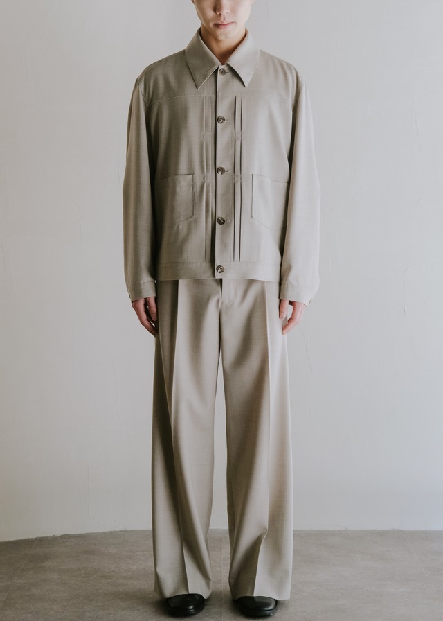 SASAKI SATORU 26SS single tucked wide trousers / Beige
