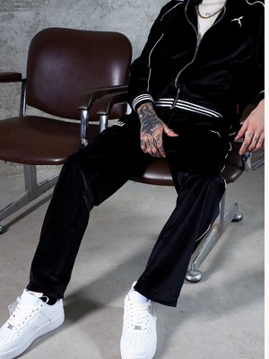 2COLOR/TGFCLUB back logo velor track pants setup対象