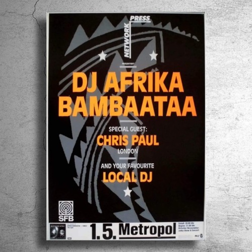 DJ『アフリカ・バンバータ』ドイツでのライブ告知ポスター/ヒップホップ