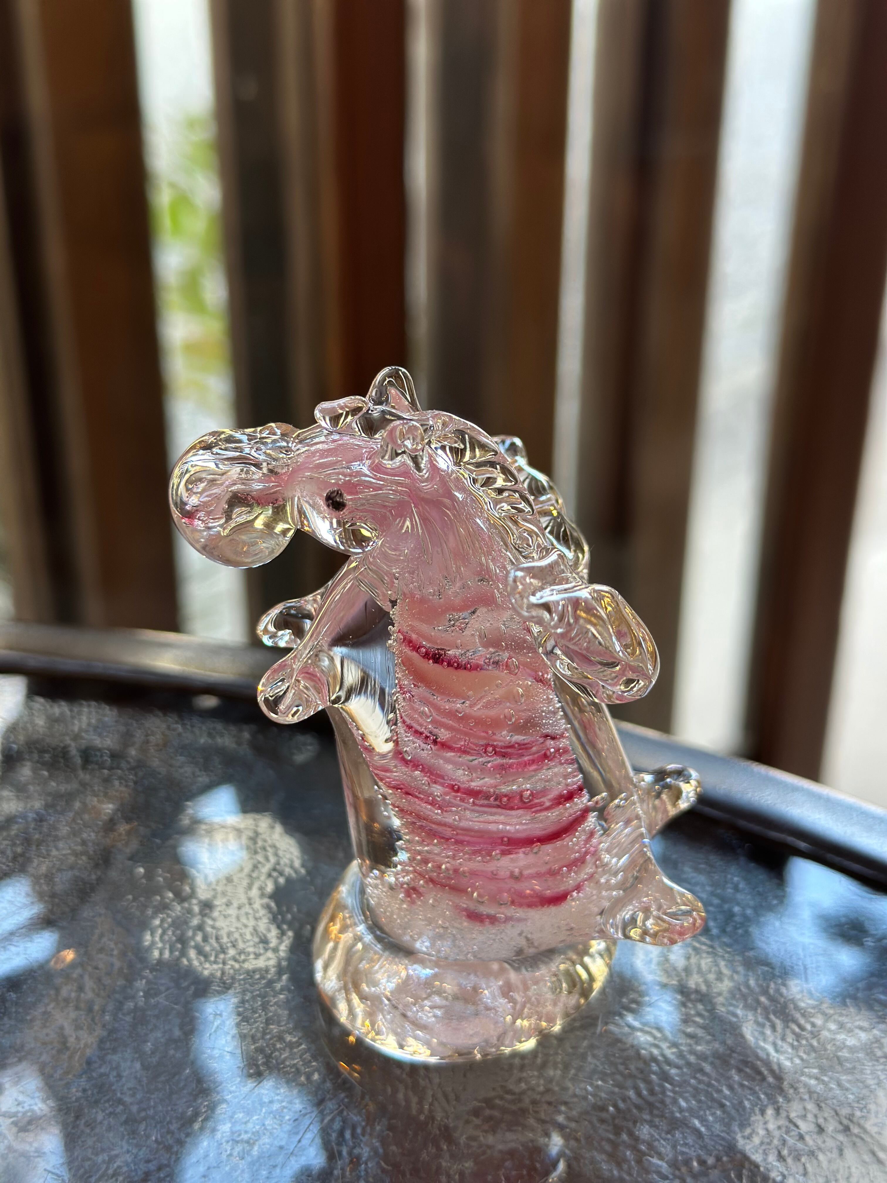ガラス工房◯「玉ヘビちゃん」-青-／Cute Lucky White Snake Glass