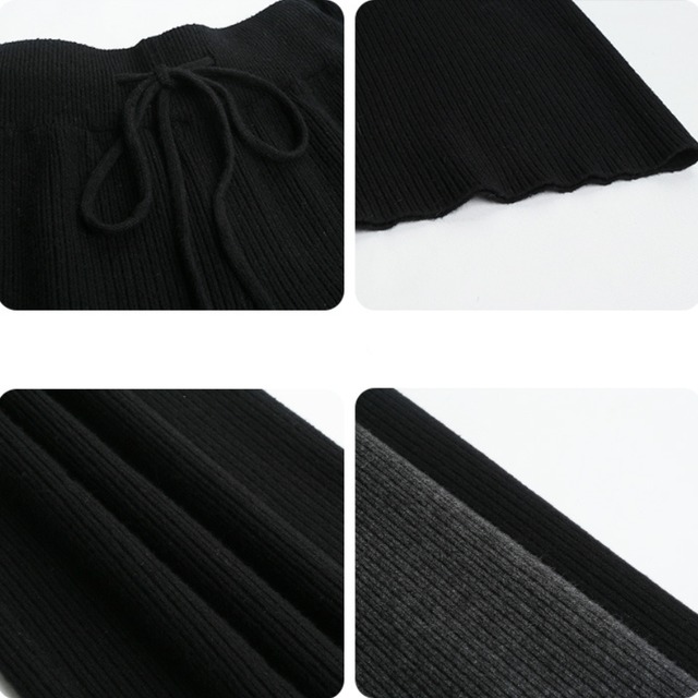 drawstring wide-leg casual pants　J00316