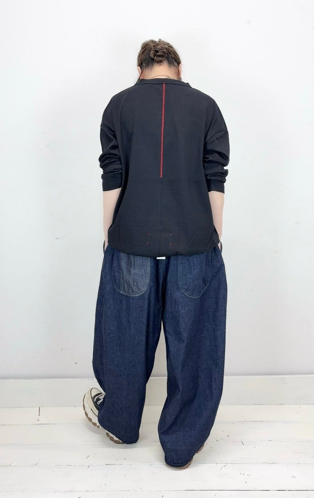 **お洋服着用写真** 快晴堂】裾ギャザー長袖Tシャツ / 63C-40 | syozikiya online shop
