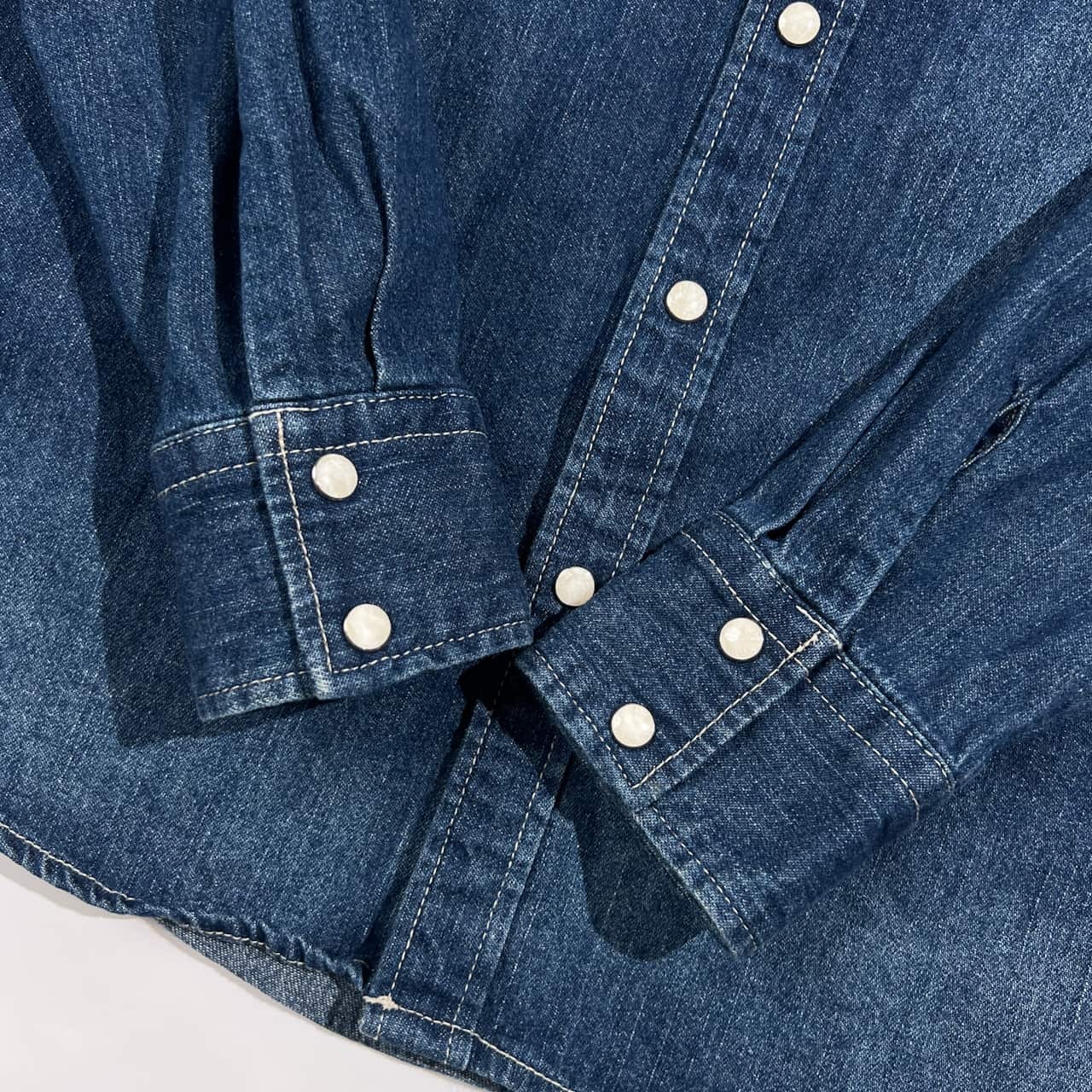 nano universe ナノユニバース ウエスタン デニムシャツ M/ネイビー系 レディース アメカジ