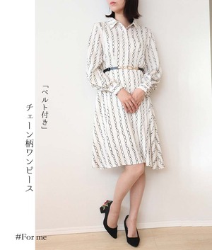 チェーンデザインのシックワンピース_e0032108027