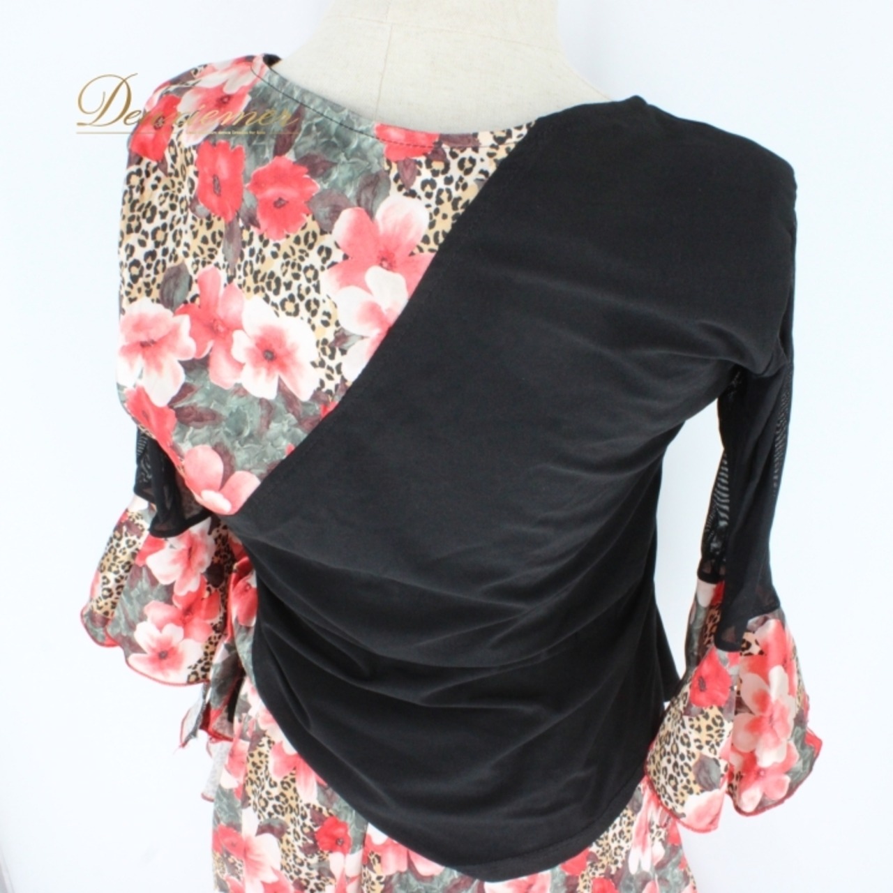 社交ダンス 衣装 スタンダード 上下セット ツーピース レッスンウェア パーティ衣装 赤 黒 ICHIOKU イチオク ブラック系 レッド系 花柄 シック デザイン 二重スカート ボリューム 優雅 動き ヒョウ柄 伸縮性 ウエストゴム パーティー ダンスウェア フラワープリント レディース おしゃれ 華やか 上品 体型カバー 競技用 かわいい