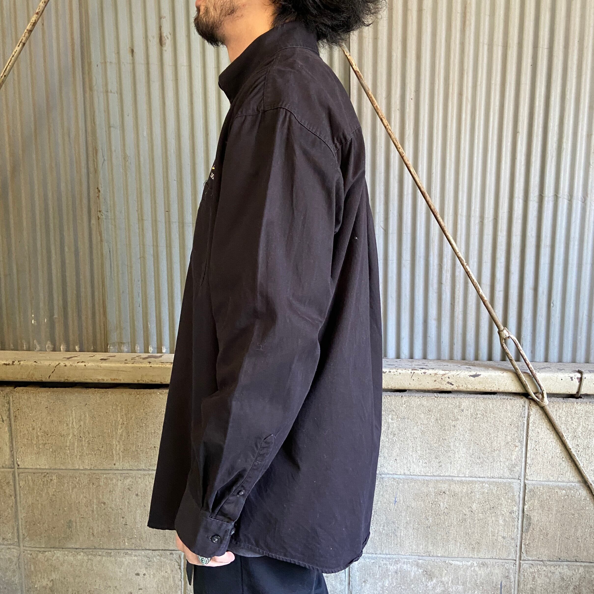 90年代 ハードロックカフェ アドバタイジング 企業ロゴ刺繍 長袖シャツ