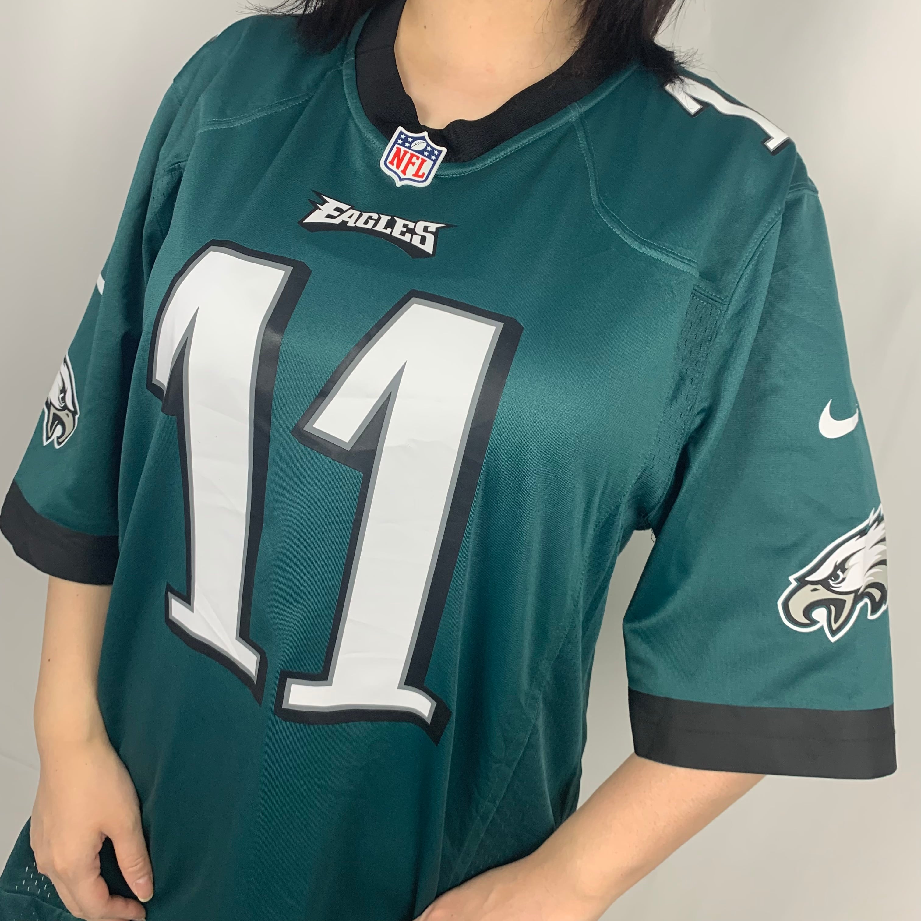 ウィルソン Wilson NFL PHILADELPHIA EAGLES フィラデルフィアイーグルス Vネック メッシュ ゲームシャツ フットボールシャツ USA製 メンズXL /eaa326106