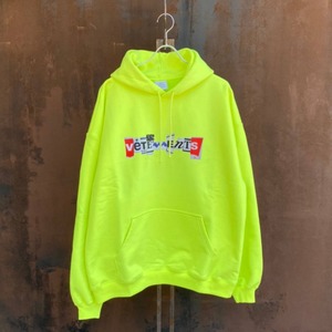 VETEMENTSMIXED LOGO HOODIENEON YELLOW