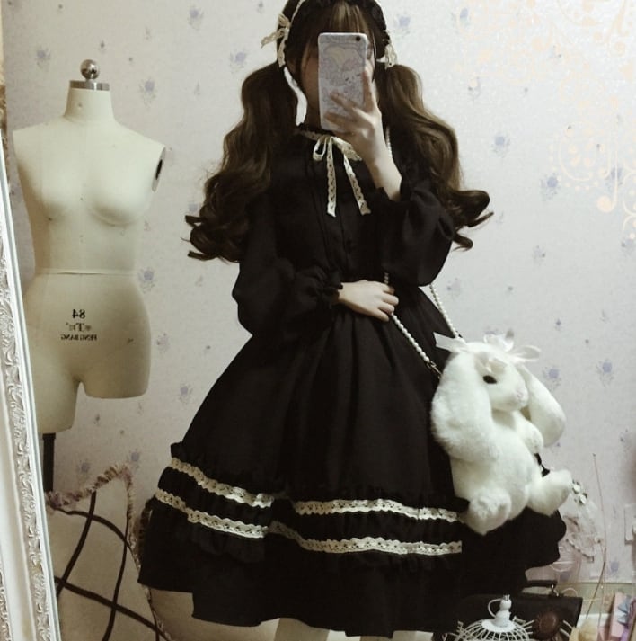ゆめかわ 半袖or長袖 ロリィタワンピース Wanpi7 ゆめかわガール