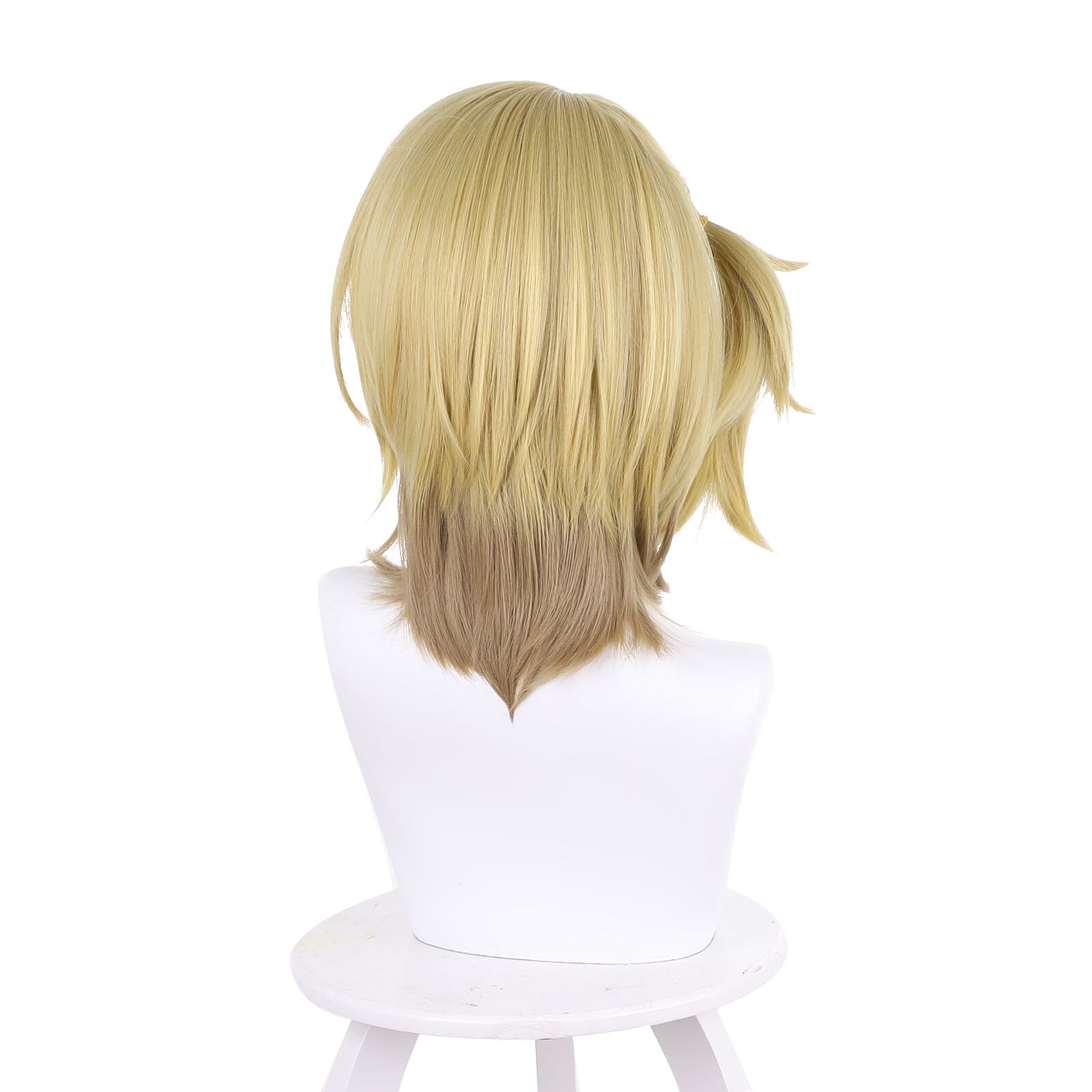 コスプレ耐熱ウィッグ ゴールド ブラウン グラデーション セミロング