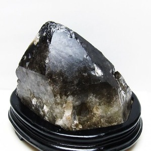 3.9Kg モリオン 黒水晶 原石 エレスチャル 台座付属 一点物 191-541