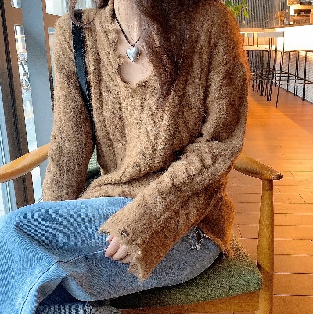 Crash V knit / camel (10月下旬〜11月上旬頃発送予定)