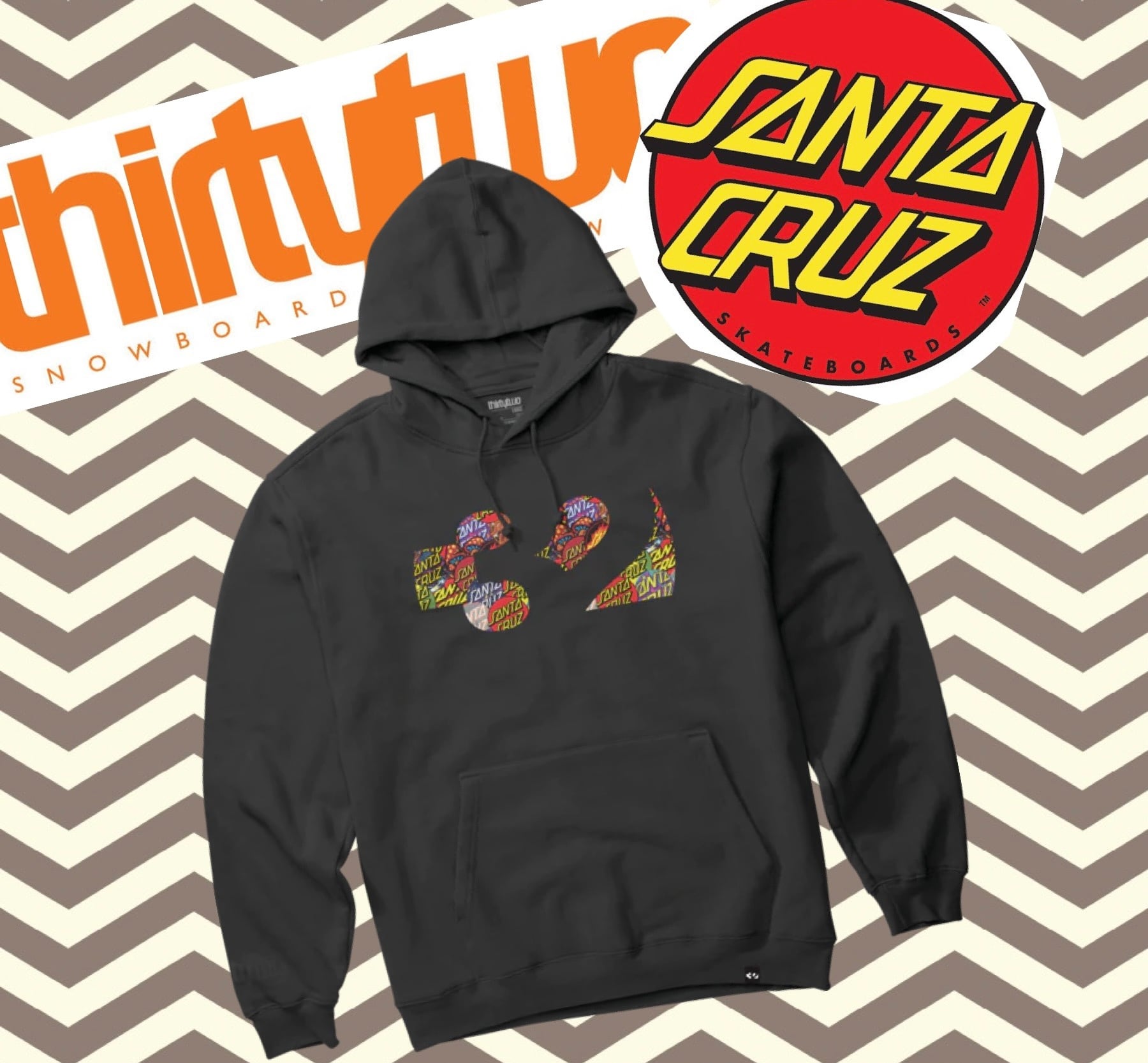 thirtytwo】32×SANTA CRUZ HOODIE サンタクルーズ コラボモデル BLACK ...