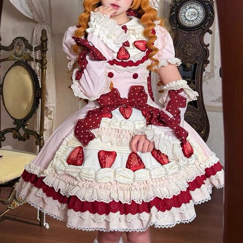 ゆめかわ♡つけ袖付きショートケーキJSK　wanpi89
