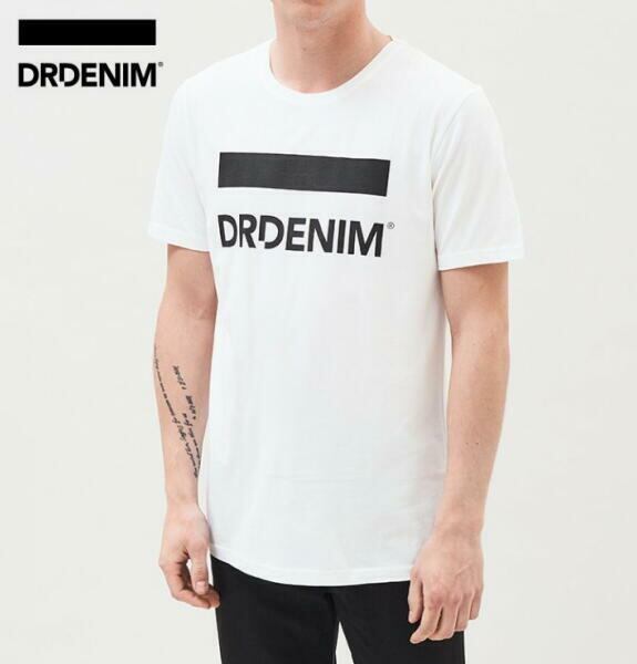 ドクターデニム DR.DENIM Tシャツ 半袖 プリント クルーネック メンズ 1611131 White Logo【正規取扱店】