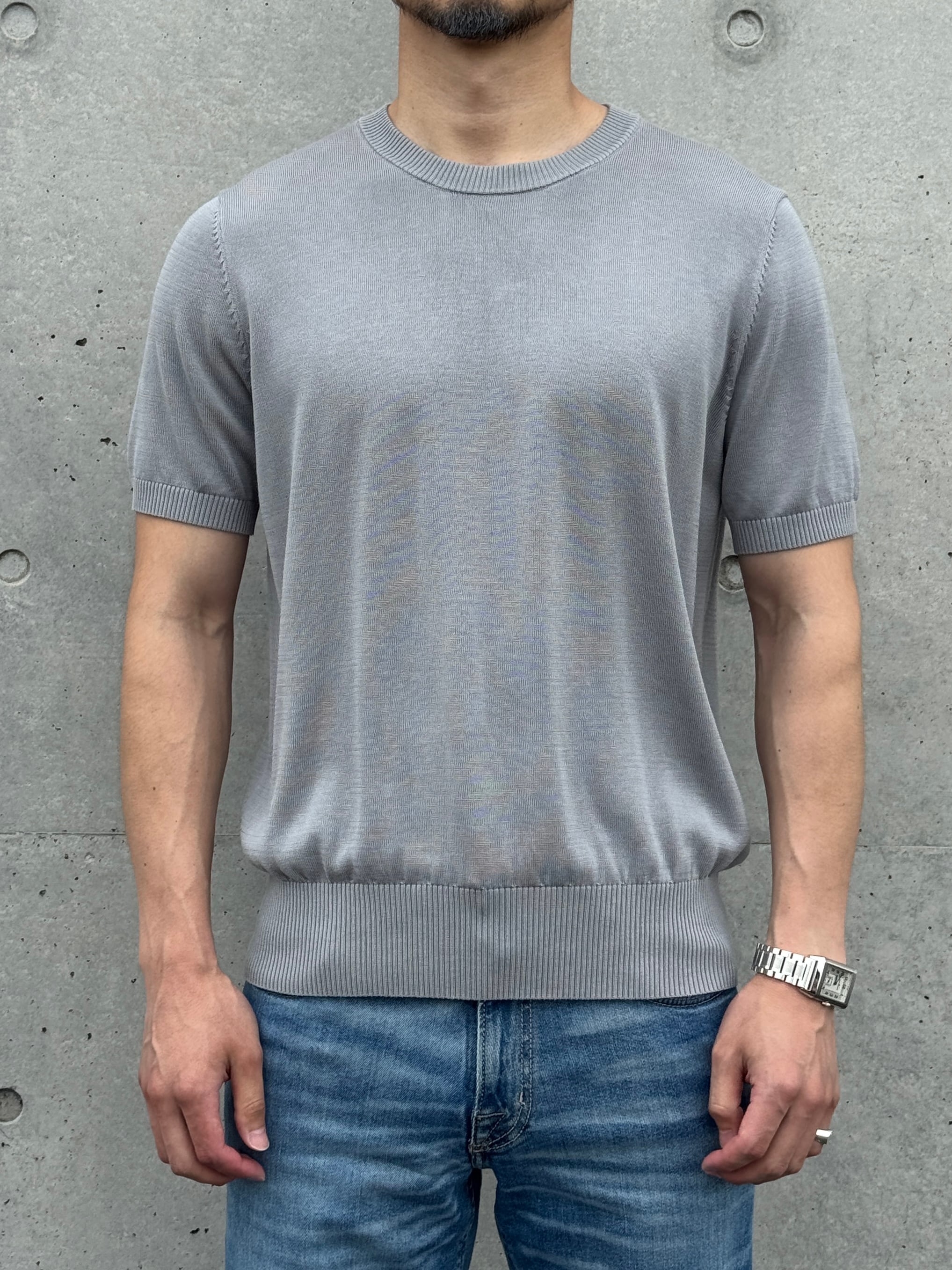 クルーネックニットTシャツ | Wide Range