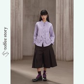 【2color】ノスタルジアの風を帯びたストライプリボンシャツ《C0270》
