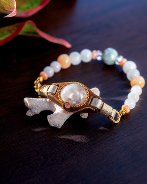 【ケサランパサラン】ホワイトアンフィボールクォーツ×パロサント/B211-1