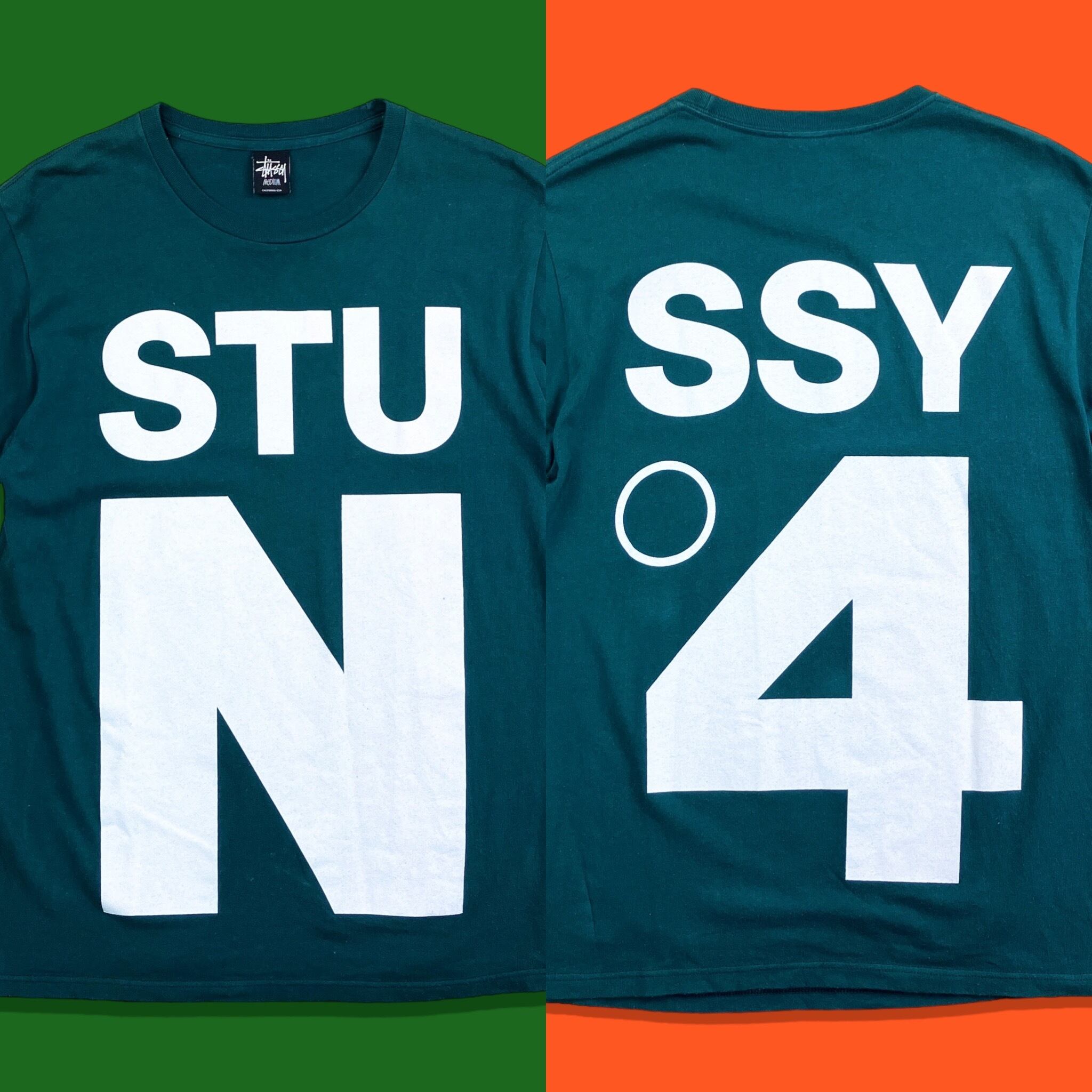 2011-2014 STUSSY N°4 Logo Print T-Shirt