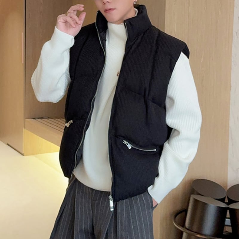 モダンリブ パデッドスタンドベスト 2カラー LB1709