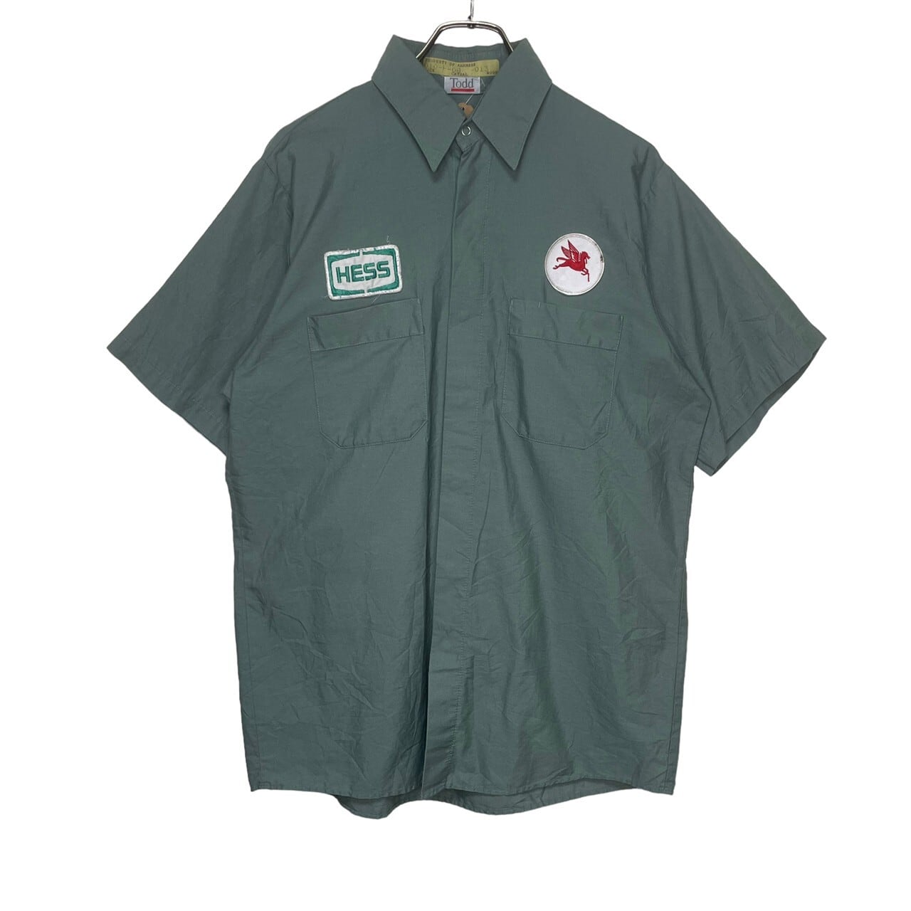 NEIGHBORHOOD ストライプ 半袖シャツ ワークシャツ 初期 ワッペン CU 半袖ワークシャツ M ワッペン ストライプ | 古着屋OLDGREEN