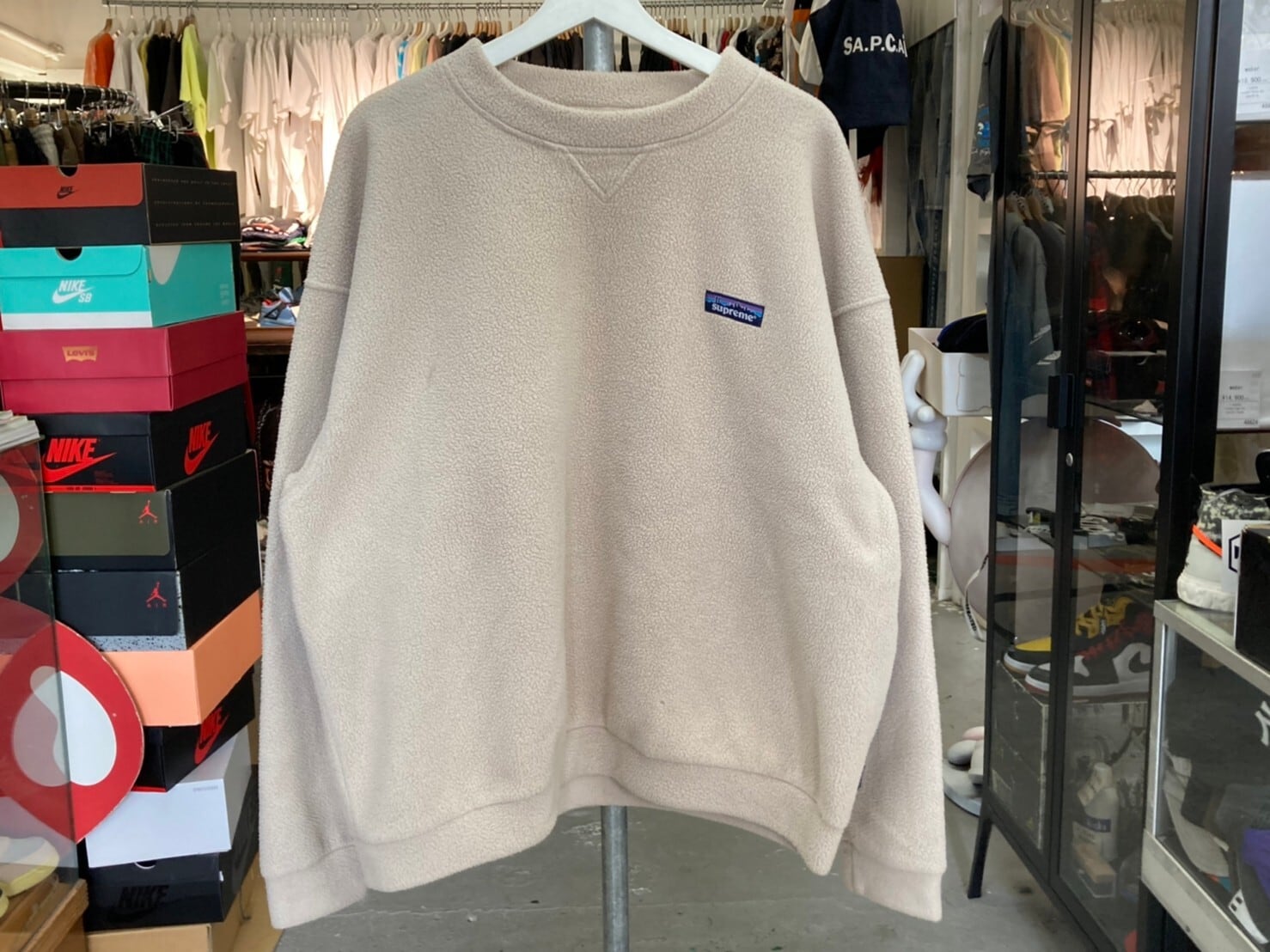 Supreme PATAGONIA LOGO FLEECE PULLOVER NATURAL XL 72651 | BRAND  