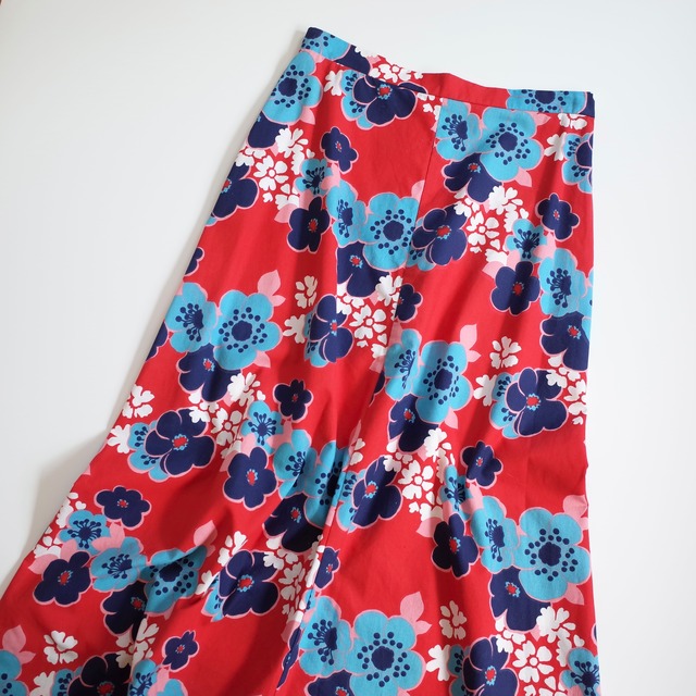 Finland flower print long skirt