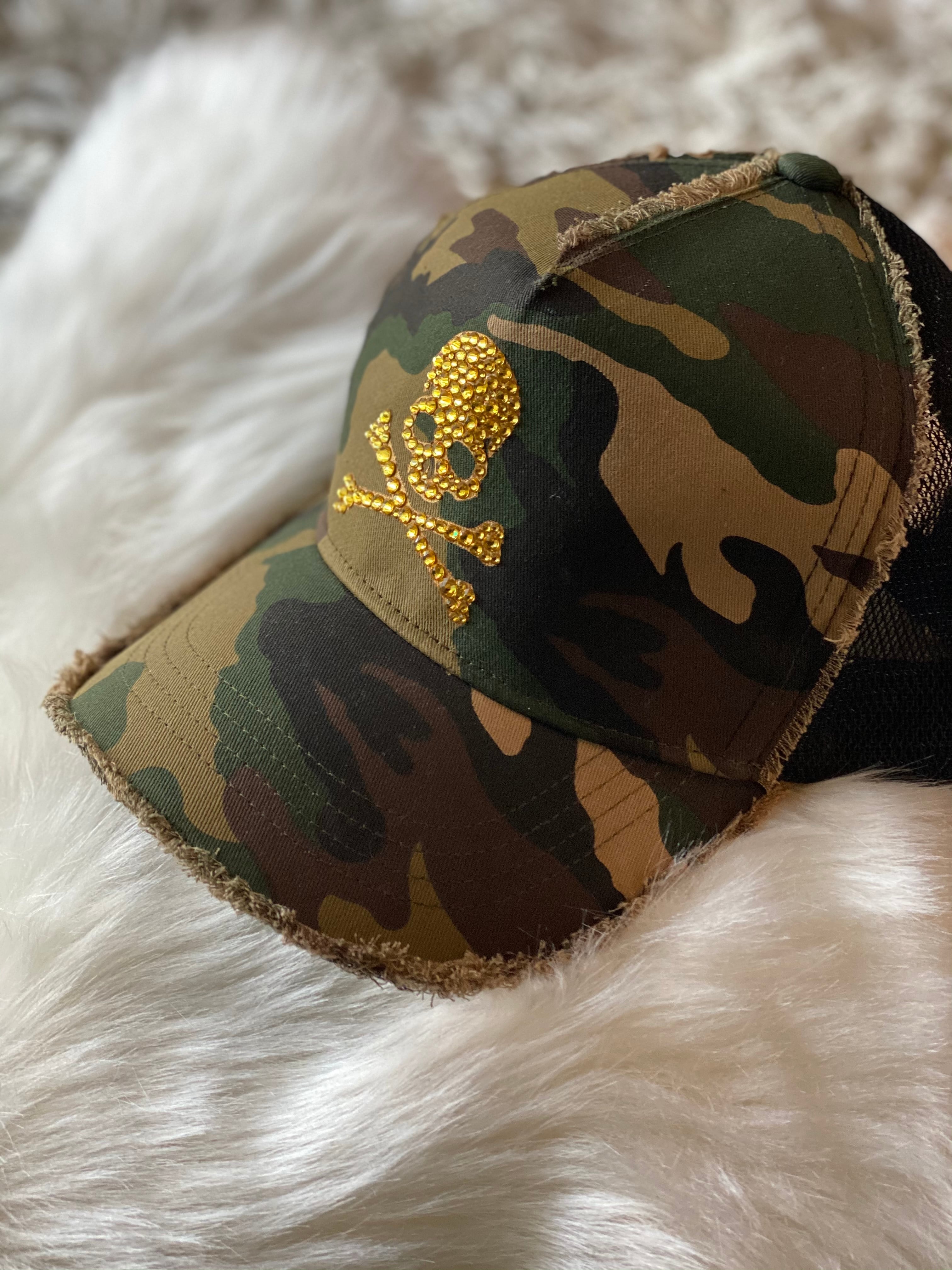 スカル迷彩キャップ ダメージキャップ メッシュタイプ | デコショップ