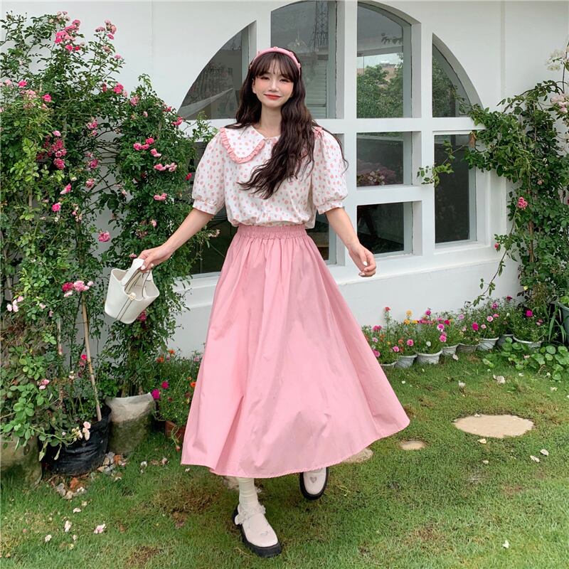 ロリータジャンパースカート，ピンク ティアド ラッフル クラシック