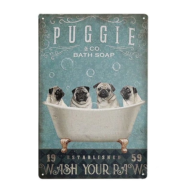 Wall decoration  -wash paws3-　　dc-26