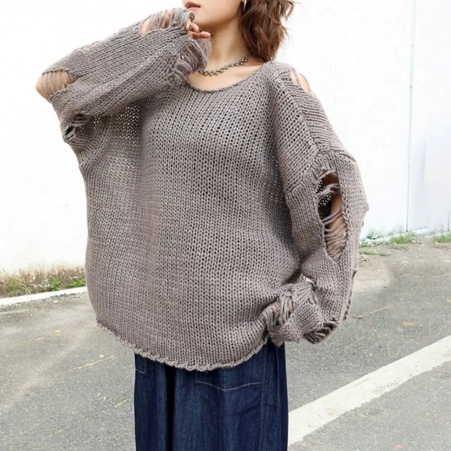 Damage Oversized Knit 01434