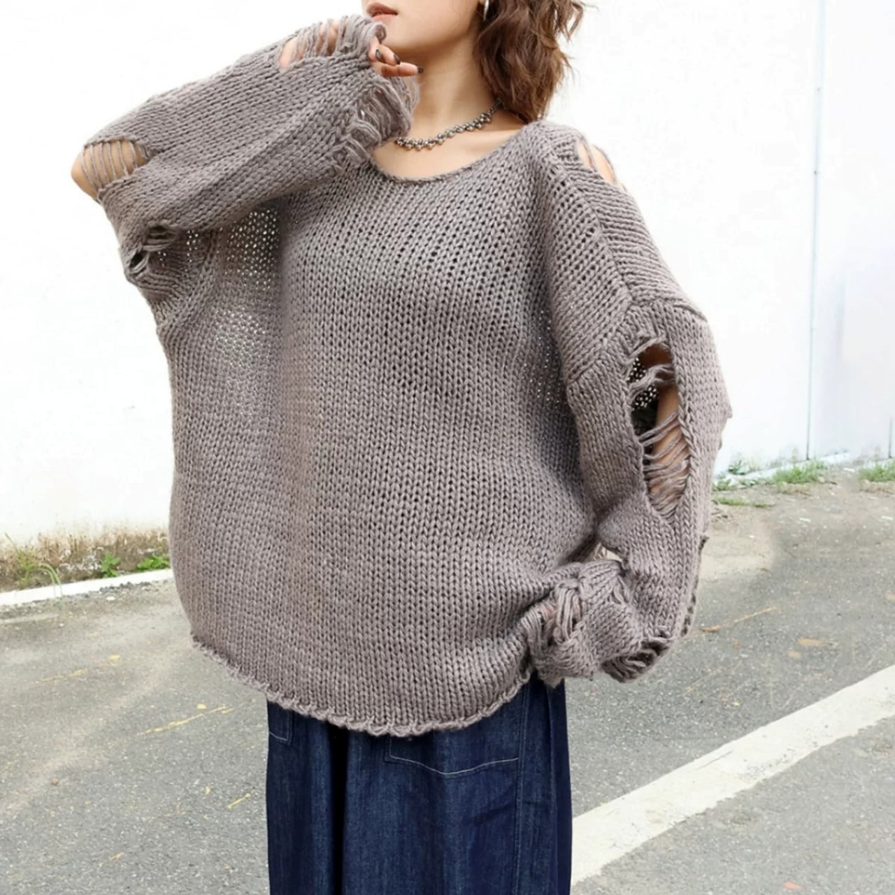 Damage Oversized Knit 01434