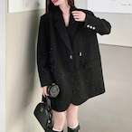 shiny big tailored jacket / l0867