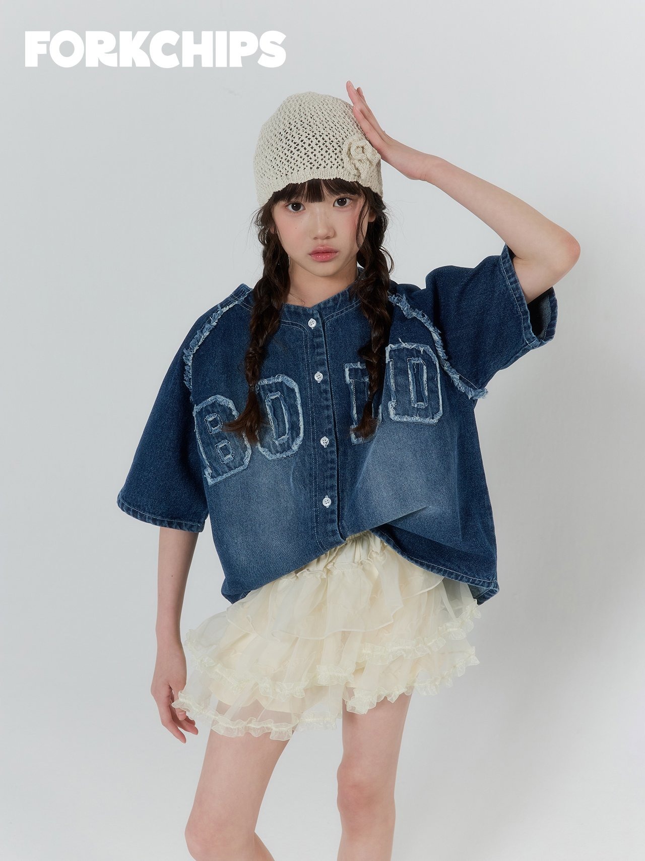 [FORKCHIPS] 볼드데님셔츠 (JS/JM/JL/JXL) / [포크칩스] 볼드데님셔츠 (JS/JM/JL/JXL)