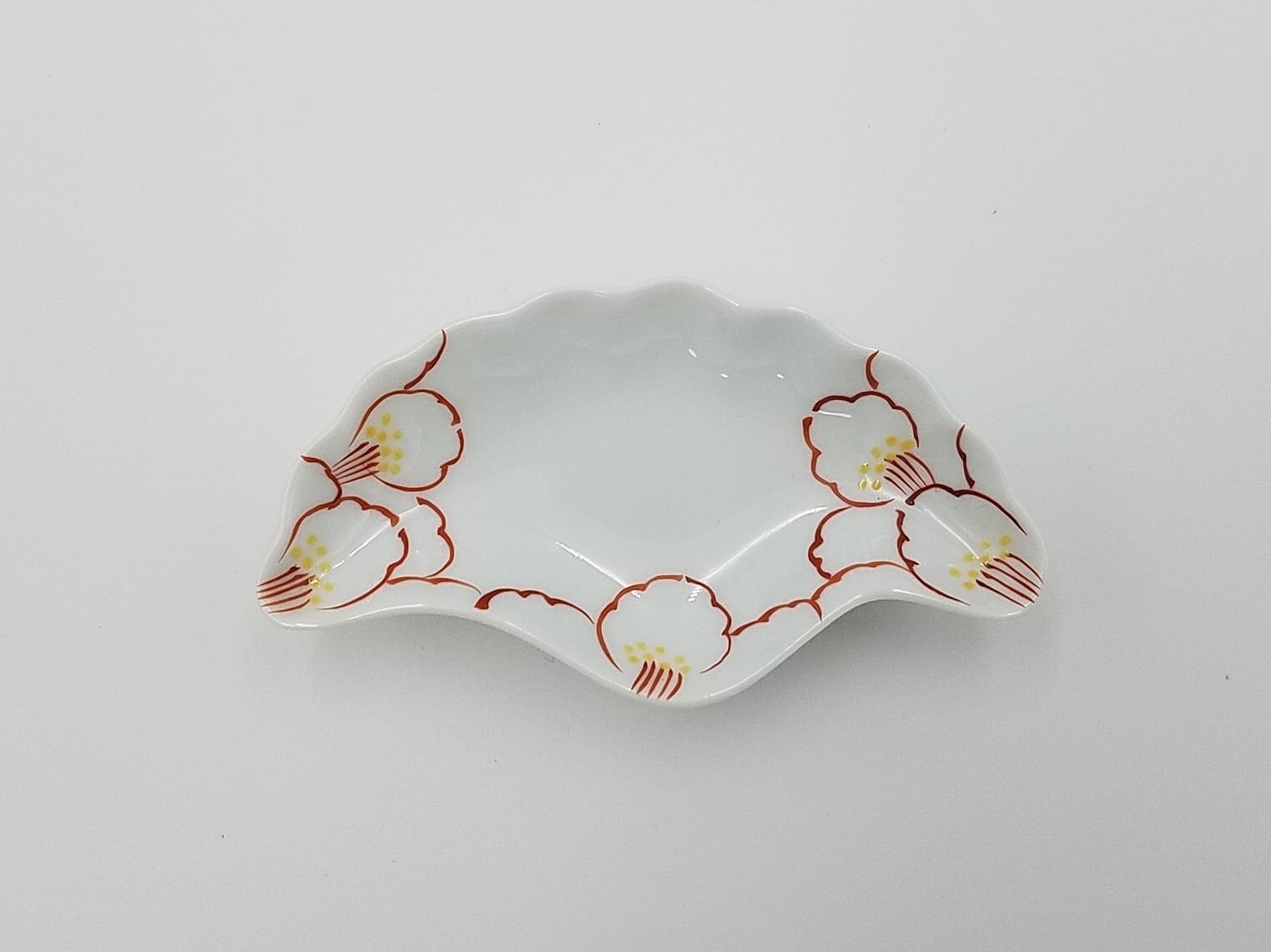 銀杏型赤花絵小皿 | 西山錦華堂