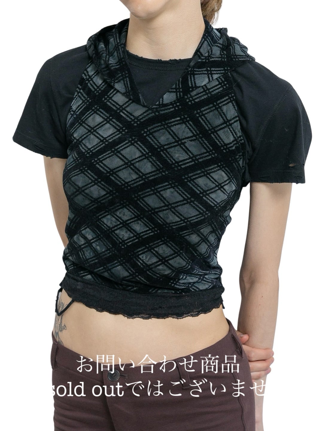 PERVERZE パーバーズ / Tシャツ / カーディガン / Spray-Painted Check