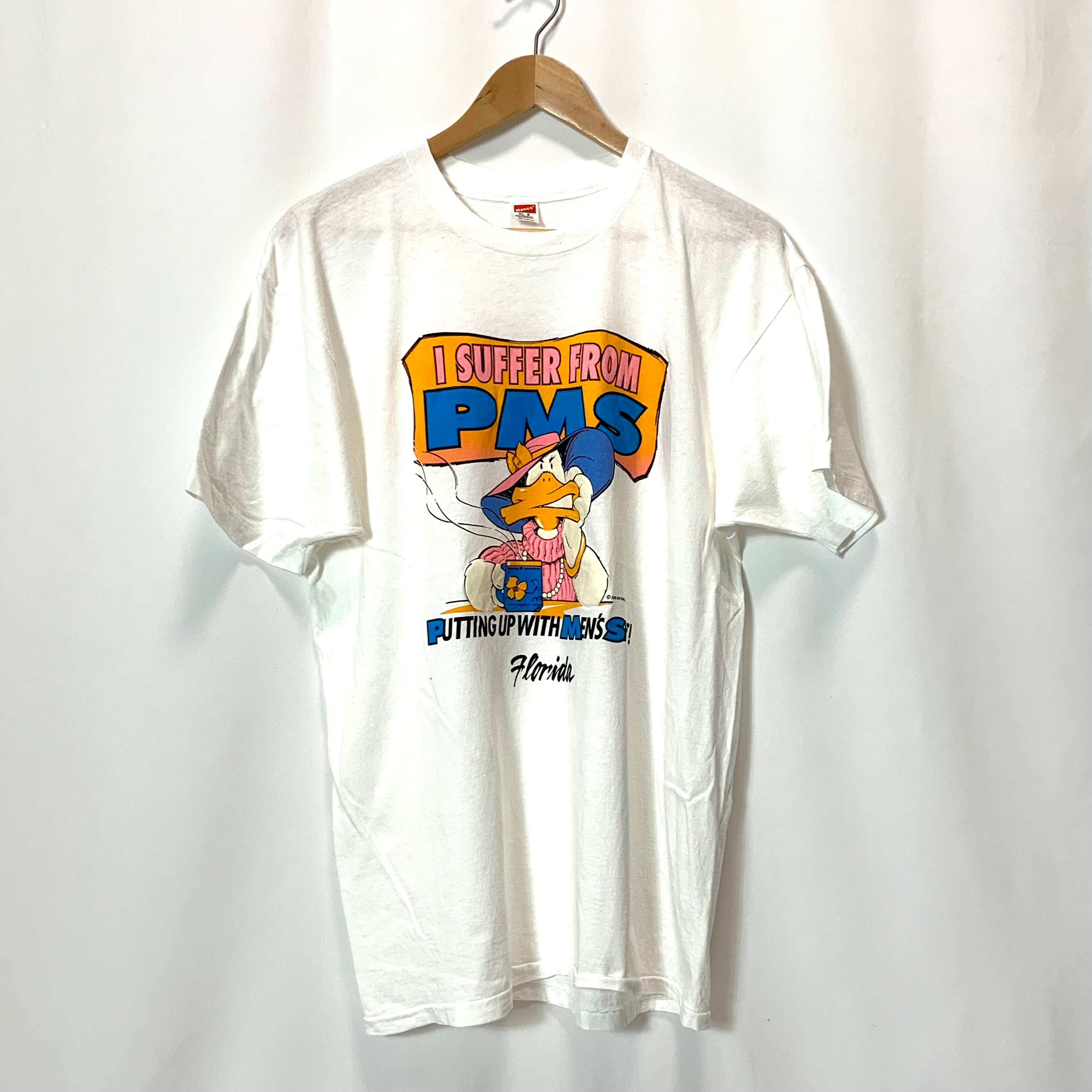 USA製　80s Hanes　ビッグプリント　Tシャツ　　ヘインズ