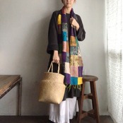 リサイクルサリーのカンタショール パッチワーク小01 インドの手仕事布 Mulaセレクト