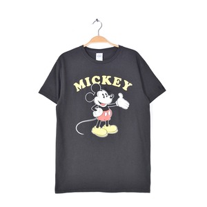 00s ミッキーマウス Tシャツ ディズニー 黒 ブラック MICKEY MOUSE DISNEY サイズM 古着 @BB0752