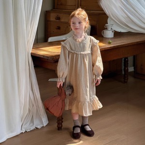 秋森ガールドット柄ワンピース