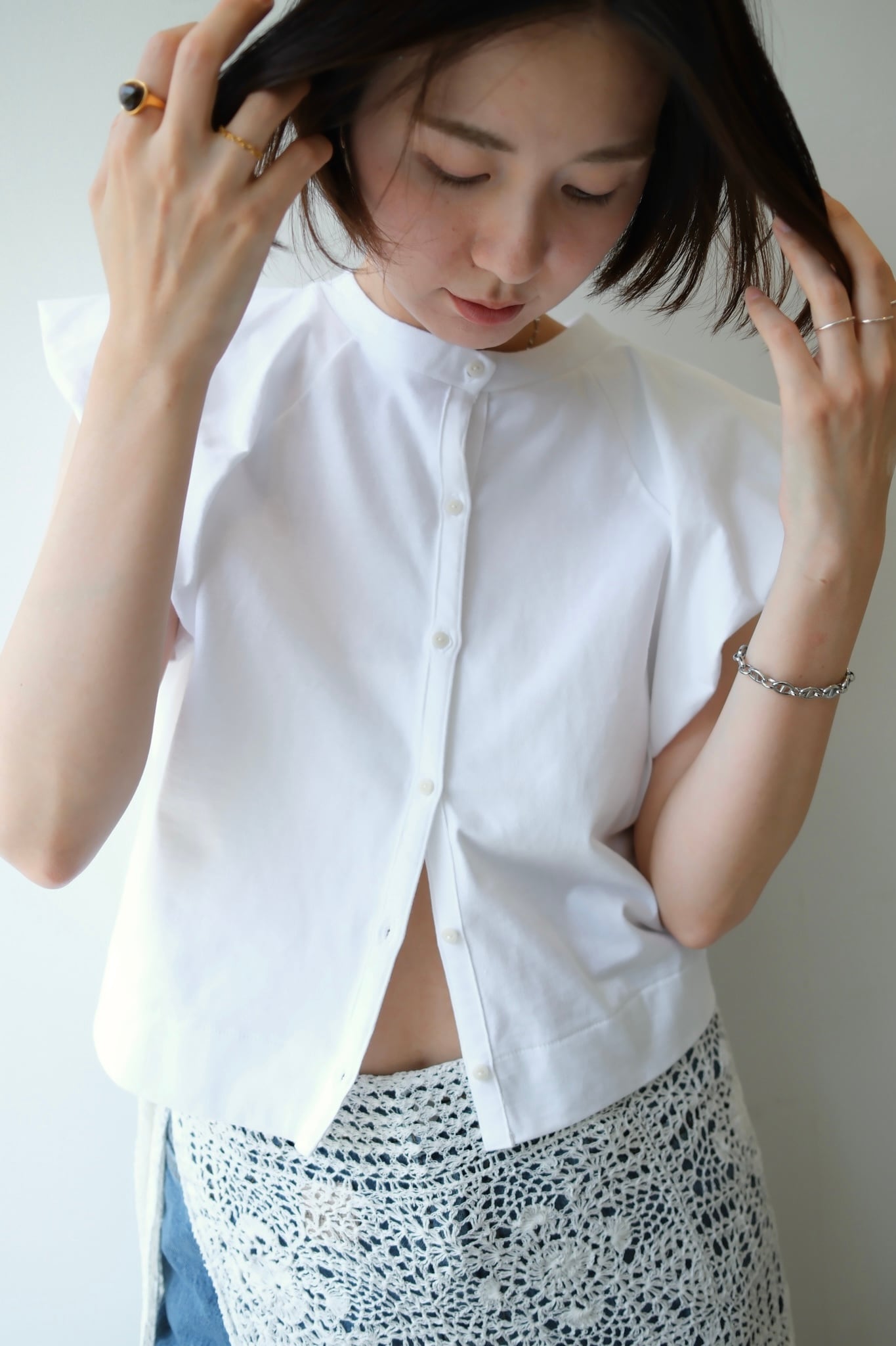 Hanes for WILLFULLY 2P BEEFY-T balloon sleeve tops 2Pヘインズ