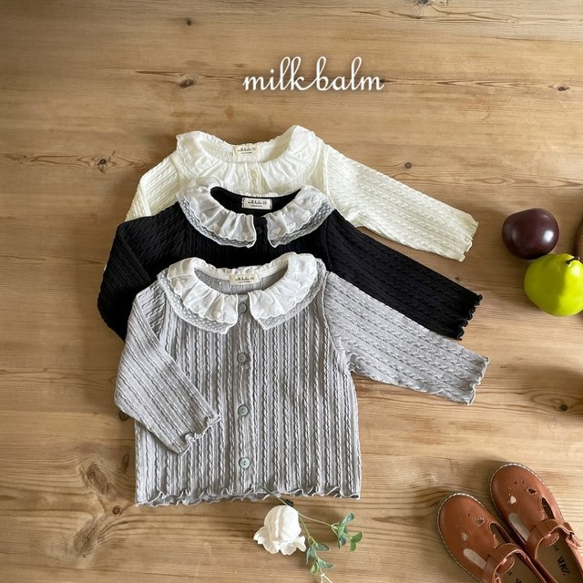Milkbalm25秋）デイジーフリルカーディガン