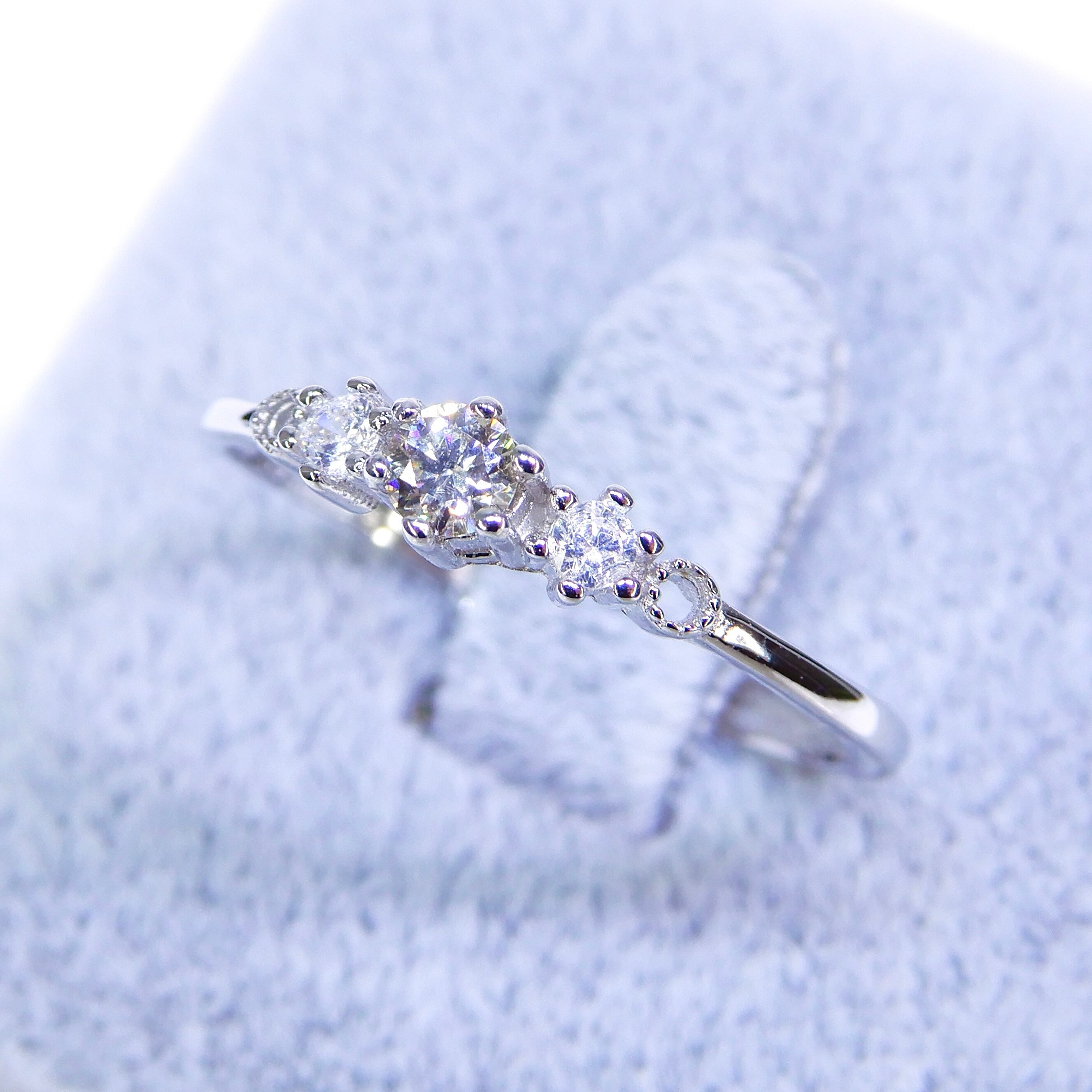 プラいちRing♦︎モアサナイト♦︎WGカラー《0116》