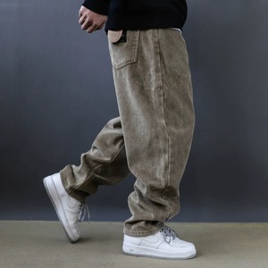 Corduroy wide tapered pants 1235