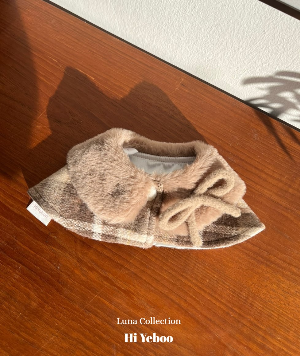 M/即納【Hi Yeboo】Luna Fur Cape (Brown)