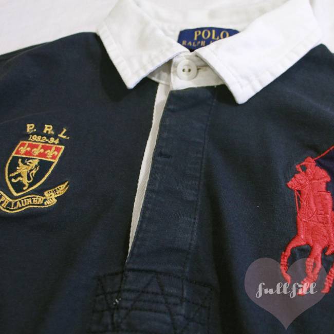 POLO RALPH LAUREN ビッグポニー 刺繍 ラガーシャツ ネイビー