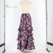 フラメンコ 衣装 ファルダ スカート 花柄 ラメ ボランテ フリル ダンス prima boutique プリマブティック パーティ 発表会 柄 模様 ブラック系 パープル系 ピンク系 ダンス衣装 フェス コスチューム おしゃれ ファッション ステージ 舞台 かわいい エレガント 軽い素材 レディース 高級感 ダンスパフォーマンス フラメンコスカート