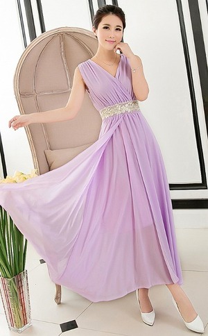 ★送料無料★L☆フェアリ－マキシ丈のワンピ－ス(OPN7971) 