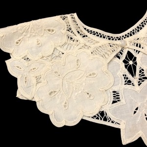 Vintage flower motif cotton collar