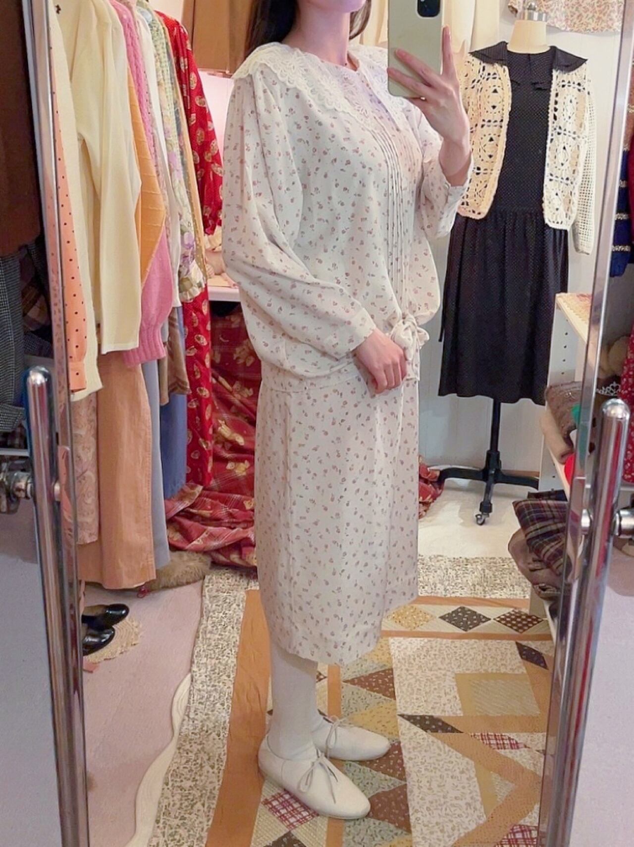 mini rose lace collar separate one-piece